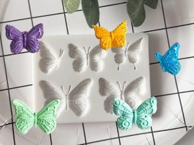 Molde silicona 5 mariposas surtidas 